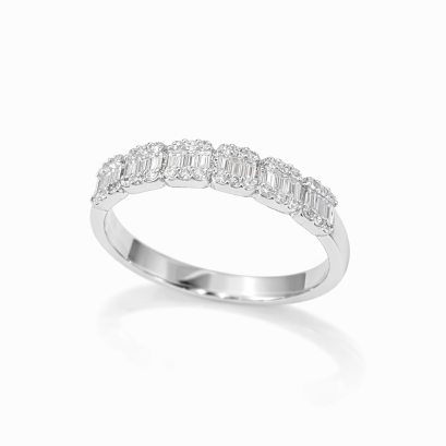 Ring 18K  white gold with Round  Diamond