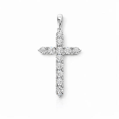 Pendants 18K  White gold with Round Diamond