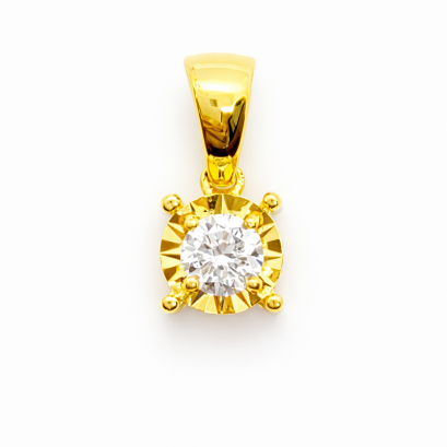 Pendants 18K Yellow gold with round diamond
