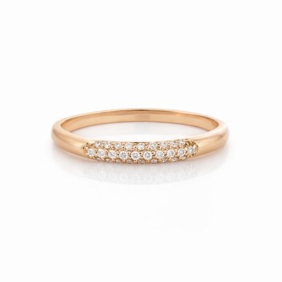 Ring 18K  Rose gold with Round Diamond
