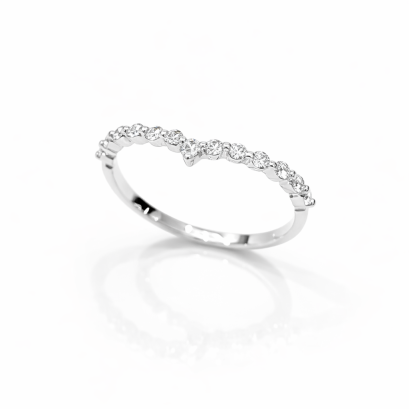 Ring 18K  White gold with Round Diamond