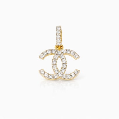 Pendants 18K Yellow gold with round diamond