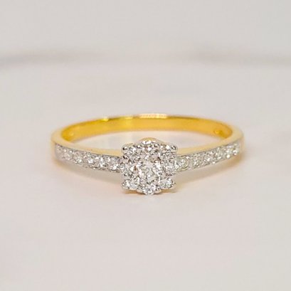 แหวน 18K yellow Gold with Round Diamond