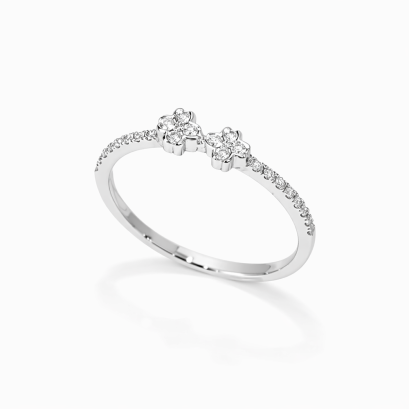 Ring 9K  White gold with Round Diamond