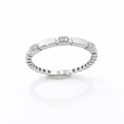 Ring 18K  White gold with Round Diamond
