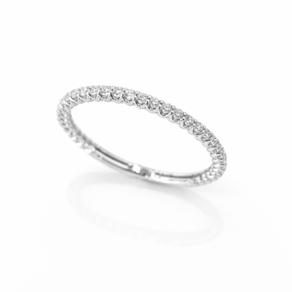 Ring 18K  White gold with Round Diamond