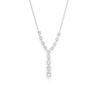 Pendants 18K  White gold with Round Diamond