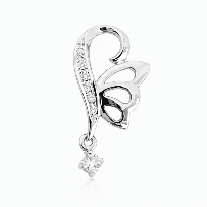 Pendants 18K  White gold with Round Diamond