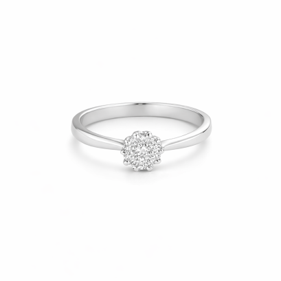 Ring 18K  White gold with Round Diamond