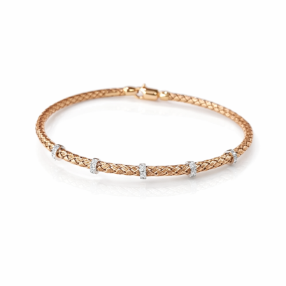 Bracelets 18K Rose Gold with Round Diamond