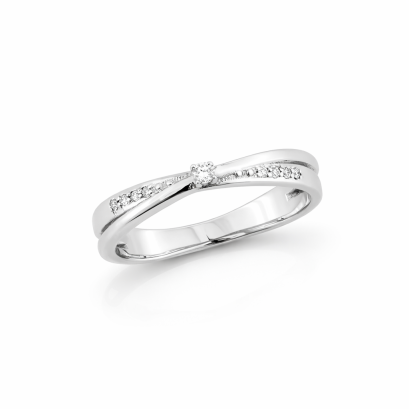 Ring 18K  White gold with Round Diamond