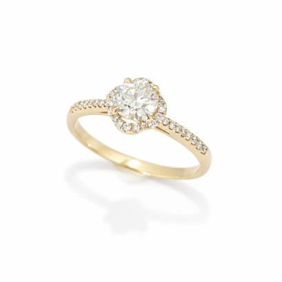 Ring 18K  White gold with Round Diamond