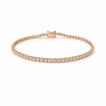 Bracelets 18K Rose Gold with Round Diamond