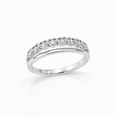 Ring 18K White Gold with Round Diamond