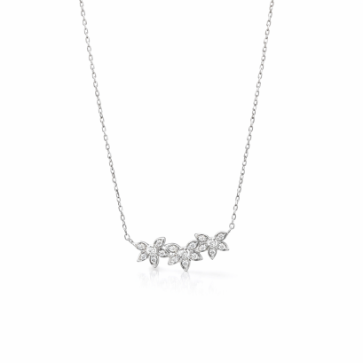 Pendants 18K  White gold with Round Diamond