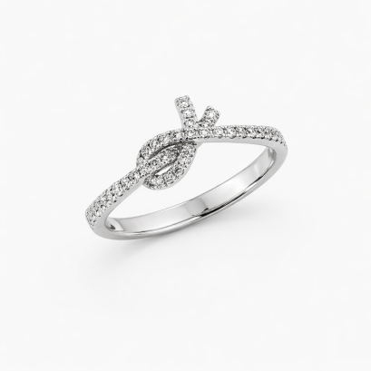 Ring 18K  White gold with Round Diamond