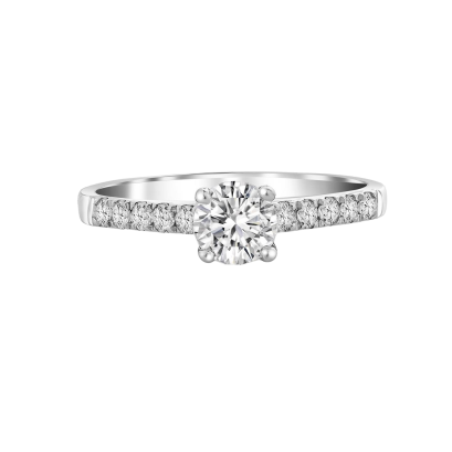 Ring 18K  White gold with Round Diamond