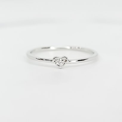 แหวน 18K White Gold with Round Diamond