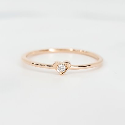 แหวน 18K Rose Gold with Round Diamond