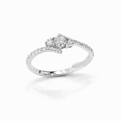 Ring 18K  White gold with Round Diamond