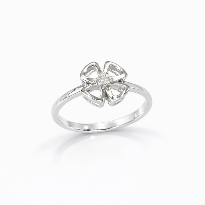 Ring 18K  White gold with Round Diamond