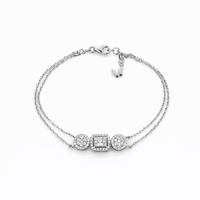 Bracelets 18K  white gold with Round Diamond