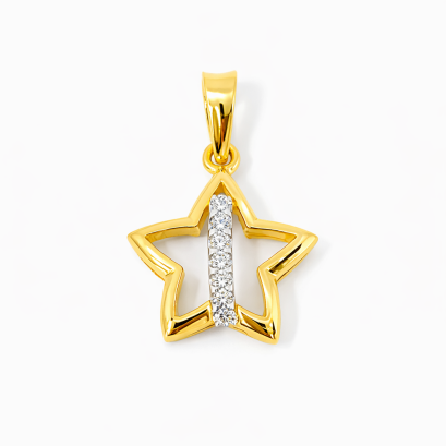 Pendants 18K Yellow gold with round diamond