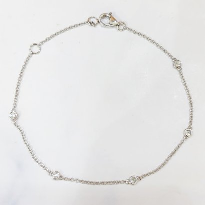 สร้อยข้อมือ 18K White Gold with Round Diamon