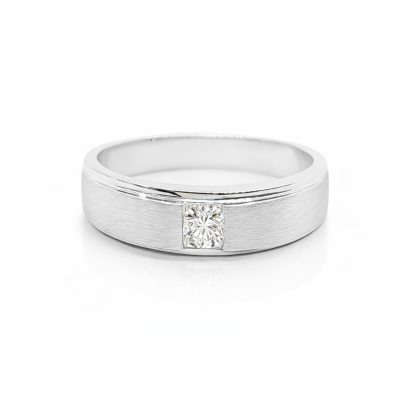 Ring 9K  White gold with Round Diamond