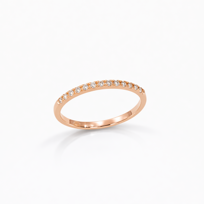 Ring 18K  Rose gold with Round Diamond
