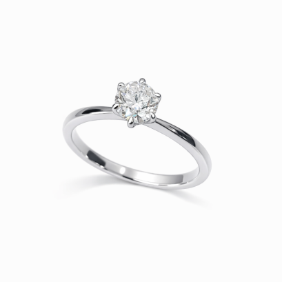 Ring 18K  White gold with Round Diamond