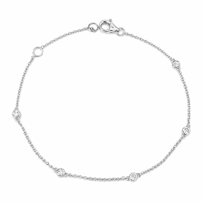 สร้อยข้อมือ 18K White Gold with Round Diamon