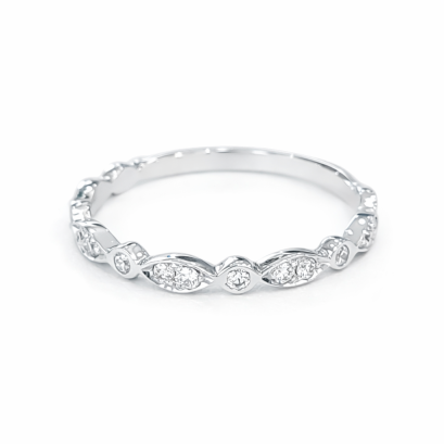 Ring 18K  White gold with Round Diamond