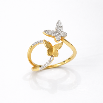 แหวน 18K yellow Gold with Round Diamond