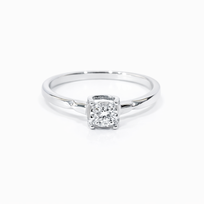 Ring 18K  White gold with Round Diamond