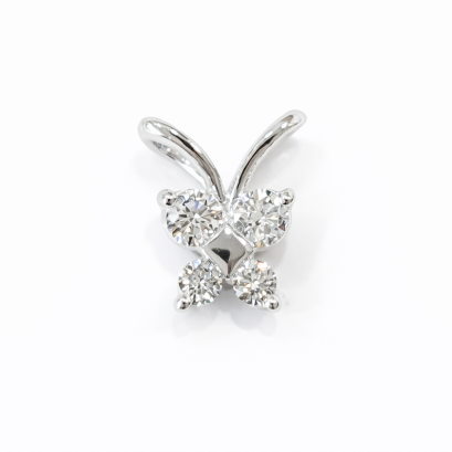 Pendants 9K  White gold with Round Diamond