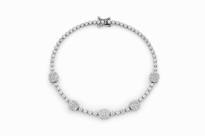 Bracelets 18K White Gold with Round Diamond
