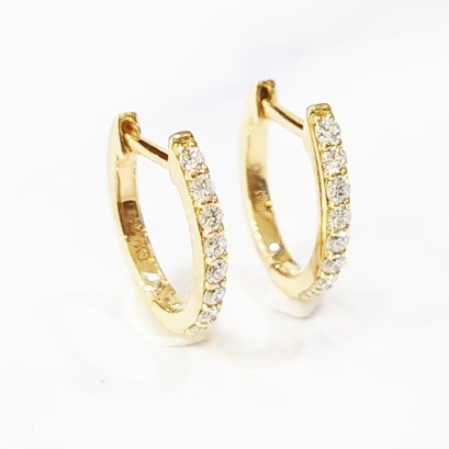 Earrings 18K  Yellow gold with Round Diamond