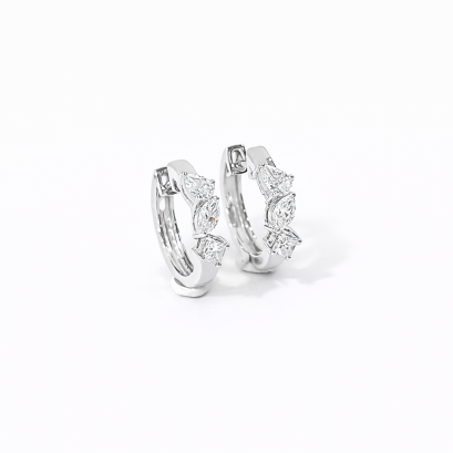 Earrings 18K  White gold with Round Diamond