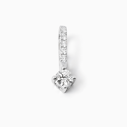 Pendents 18K White Gold with Round Diamond