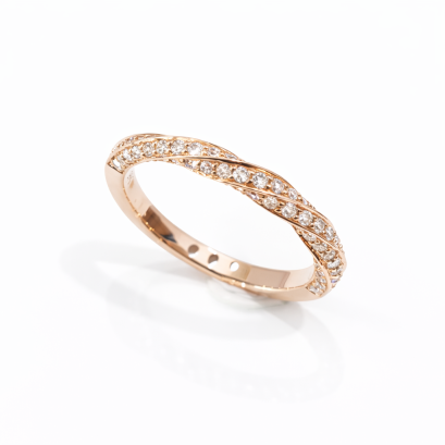 Ring 9K  Rose gold with Round Diamond