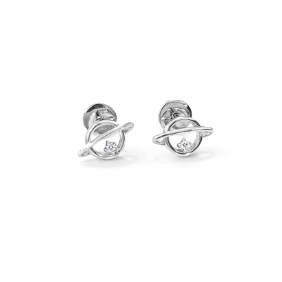 Earrings 18K  White Gold with  Diamond