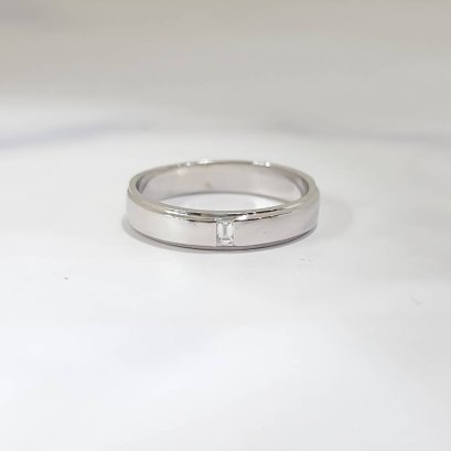 แหวนเพชรแท้ Ring 18K  White gold with Round Diamond