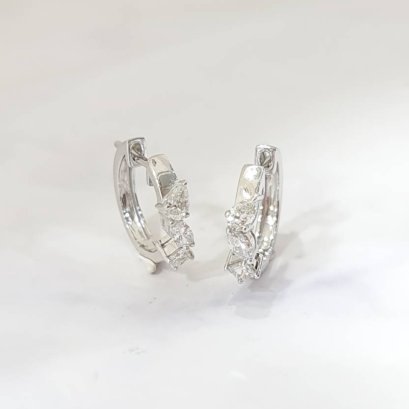 Earrings 18K  White gold with Round Diamond