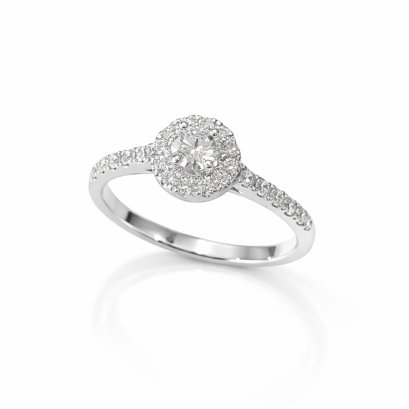 Ring 18K  White gold with Round Diamond