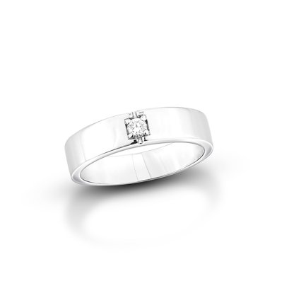 Ring 9K  White gold with Round Diamond