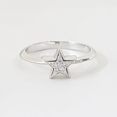 Ring 18K  White gold with Round Diamond