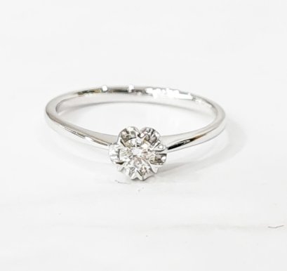 Ring 18K  White gold with Round Diamond