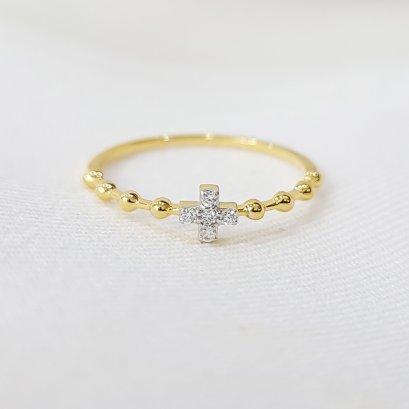 Ring18K yellow Gold with Round Diamond