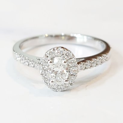 Ring 18K  White gold with Round Diamond